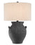 black terracotta table lamp, anza, currey co.