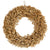 neutral color  bunny tail grass door wreath. measures 23 inches by 23 inches