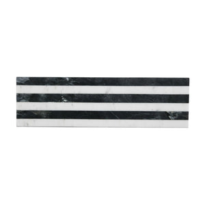 Black and White Stripe Marble Charcuterie Board