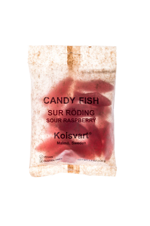 Red Sour raspberry candy fish