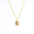 "R" letter gold dog tag necklace Lotus
