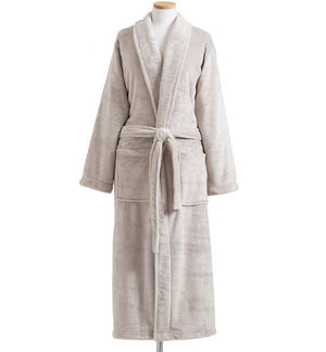 Grey fuzzy full length robe
