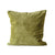 Green Velvet Pillow with Linen Back