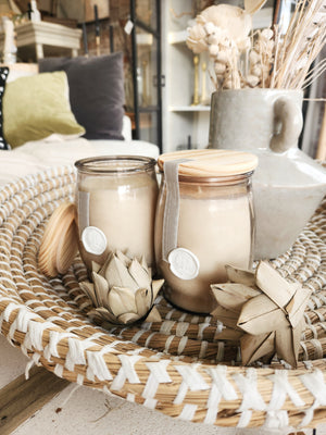 Coconut Barrel Glass Candle |  Barr-Co.