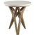 Limestone and Wood Side Table