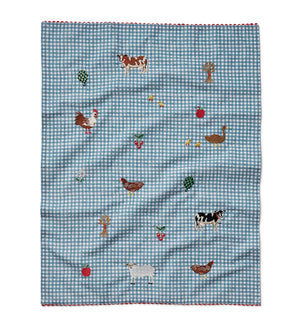 Country Farm Gingham Embroidered Tea Towel | Rifle Paper Co.