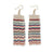 Adaline striped horizontal beaded fringe earrings in light desert color