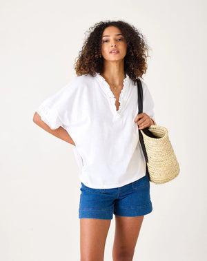Amelia Ruffle Tee Shirt | Mersea