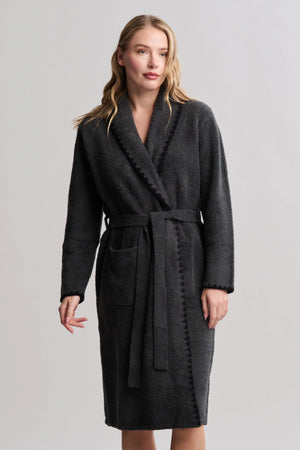 CozyChic Dark Moss Blanket Stitch Robe | Barefoot Dreams