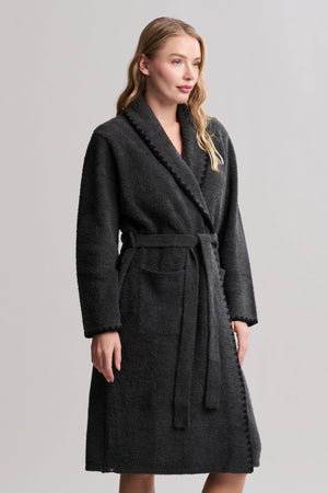 CozyChic Dark Moss Blanket Stitch Robe | Barefoot Dreams