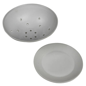 Berry bowl with matching saucer displayed against a white background. 