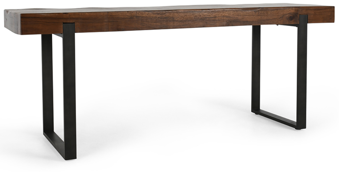 Reclaimed wood counter bar table with solid black iron legs. Modern kitchen design. Modern home decor. Console table. Sofa table. Counter table. 