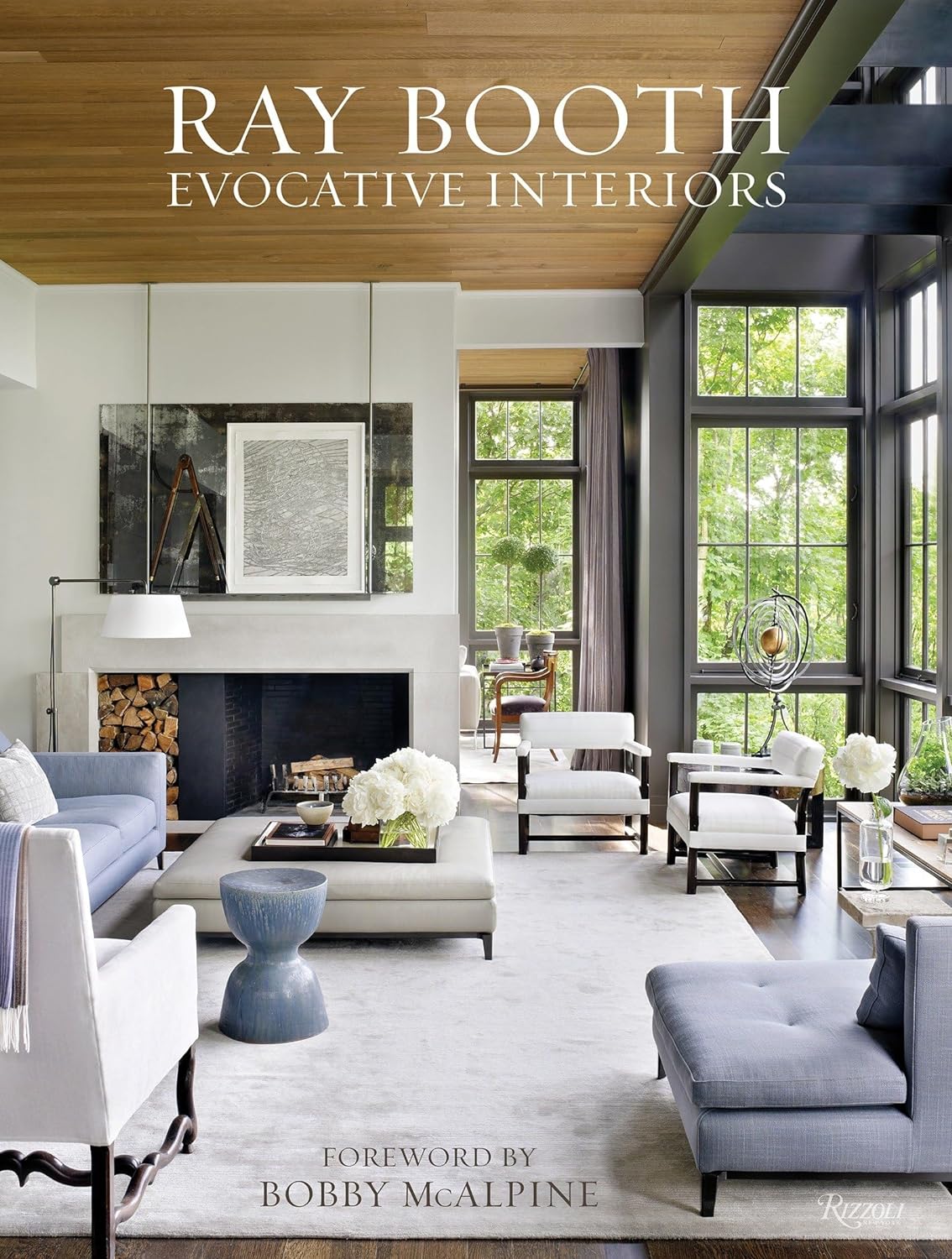 Front cover of neutral modern living room designed by interior designer Ray Booth. 