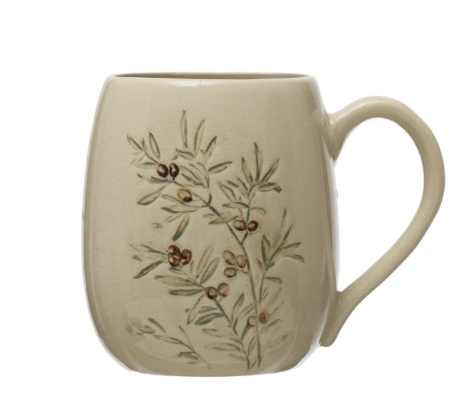 Floral Motif Stoneware Mugs | Northlight Interiors - Northlight ...