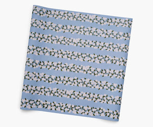 white hydrangea floral stripe wrapping paper continuous roll. 