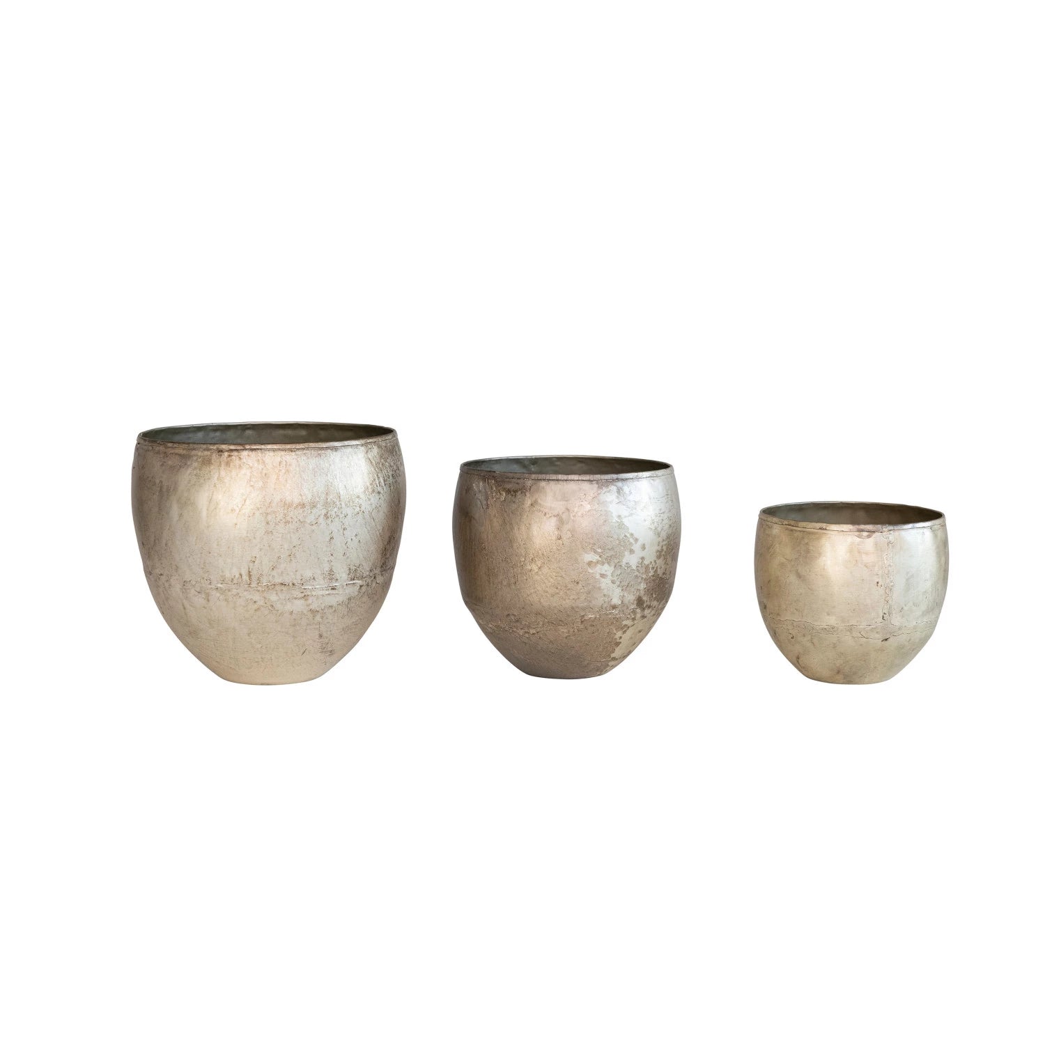distressed plant pots Distressed Pewter Iron Planters| Northlight Interiors