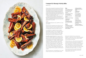 Preview of Italian American cookbook recipe called Campari & Orange sticky Ribs. 