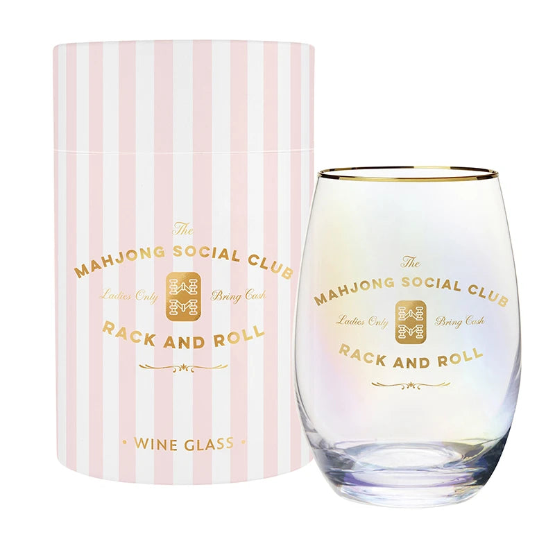 The Mahjong Social Club Wine Glass