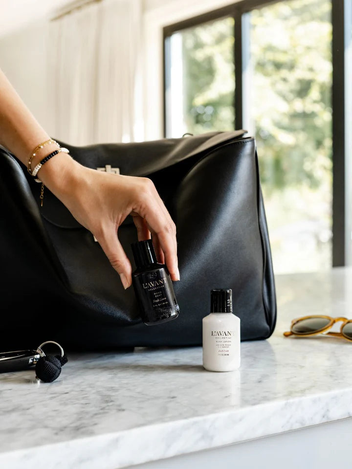 LAVANT Mini hand care set that includes hand lotion and hand soap. Fresh Linen scent. 