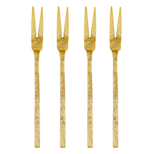 Gold Hammered Mini Forks