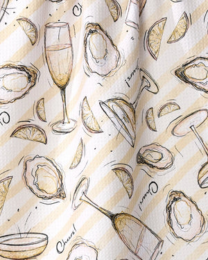 Oysters and Champagne Tea Towel | Geometry