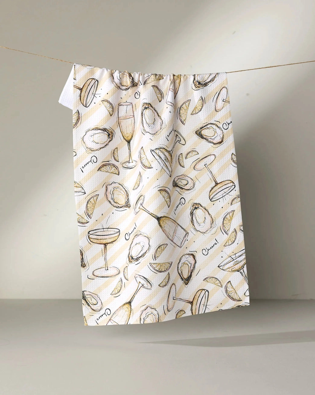 Oysters and Champagne Tea Towel | Geometry