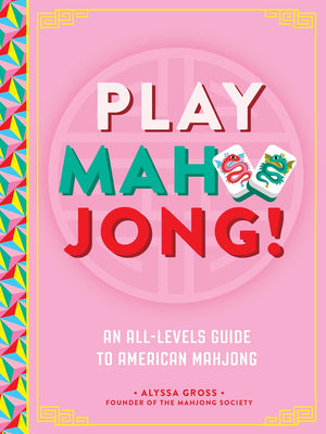 Book cover of 'Play Mah Jong!' with colorful border and text on pink background