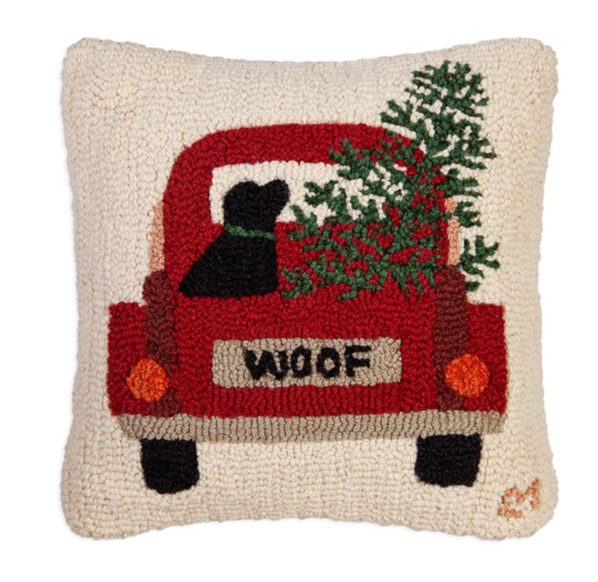 Tree Truck Lab Wool Pillow | Holiday