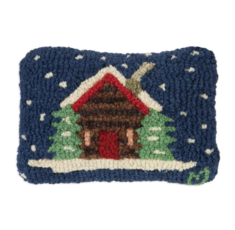 Cabin in the Snow Wool Pillow