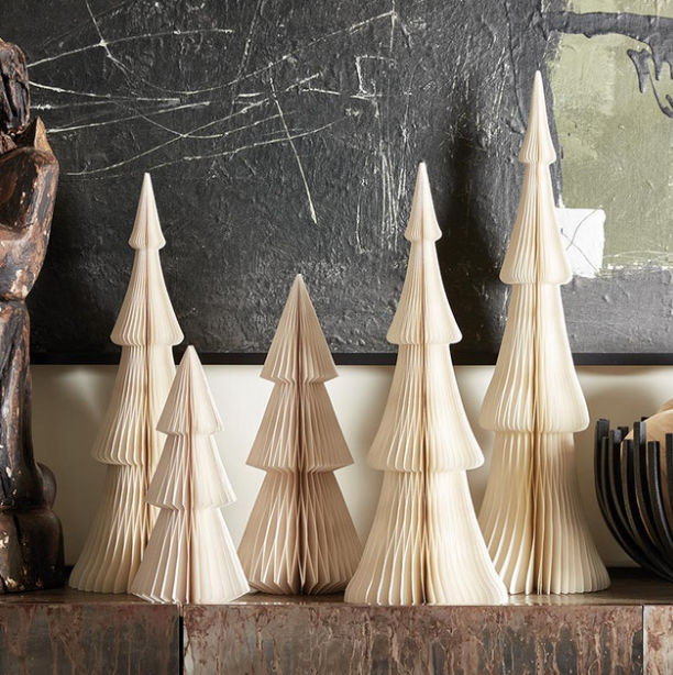 Warm White Paper Trees | Holiday