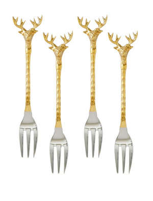 White & Gold Stag Charcuterie Ware | Holiday