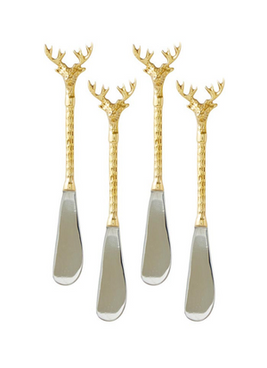 White & Gold Stag Charcuterie Ware | Holiday