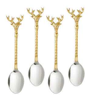 White & Gold Stag Charcuterie Ware | Holiday