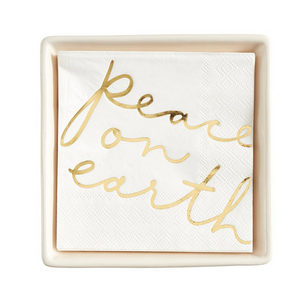 Peace on Earth Napkins with Tray | Holiday