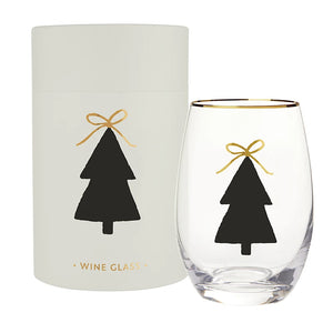 Christmas Tree Stemless Wine Glass| Holiday