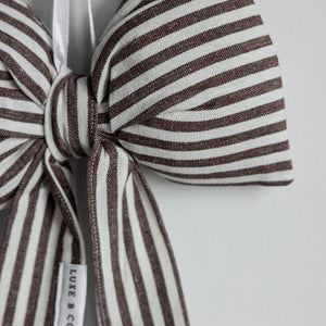 Holiday Brown Striped Bow