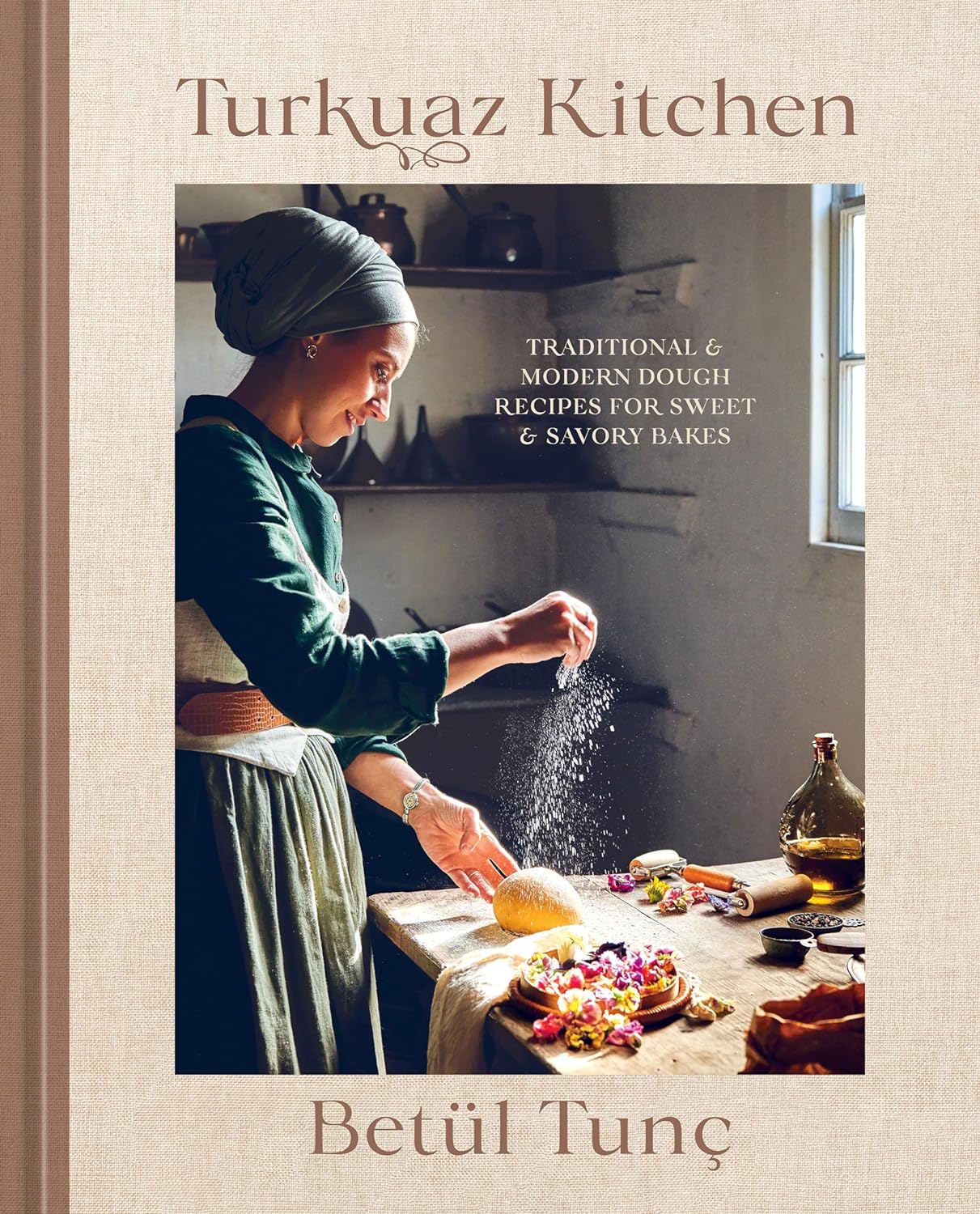 Front cover of social media influencer Betul Tunc's first cookbook, Turkuaz Kitchen. 