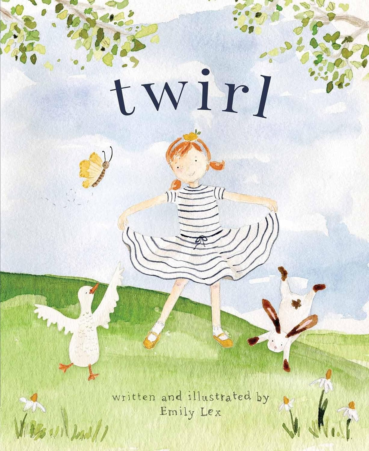 Front cover of children's book with girl twirling. Writen by Emily Lex. Christian children's books. 
