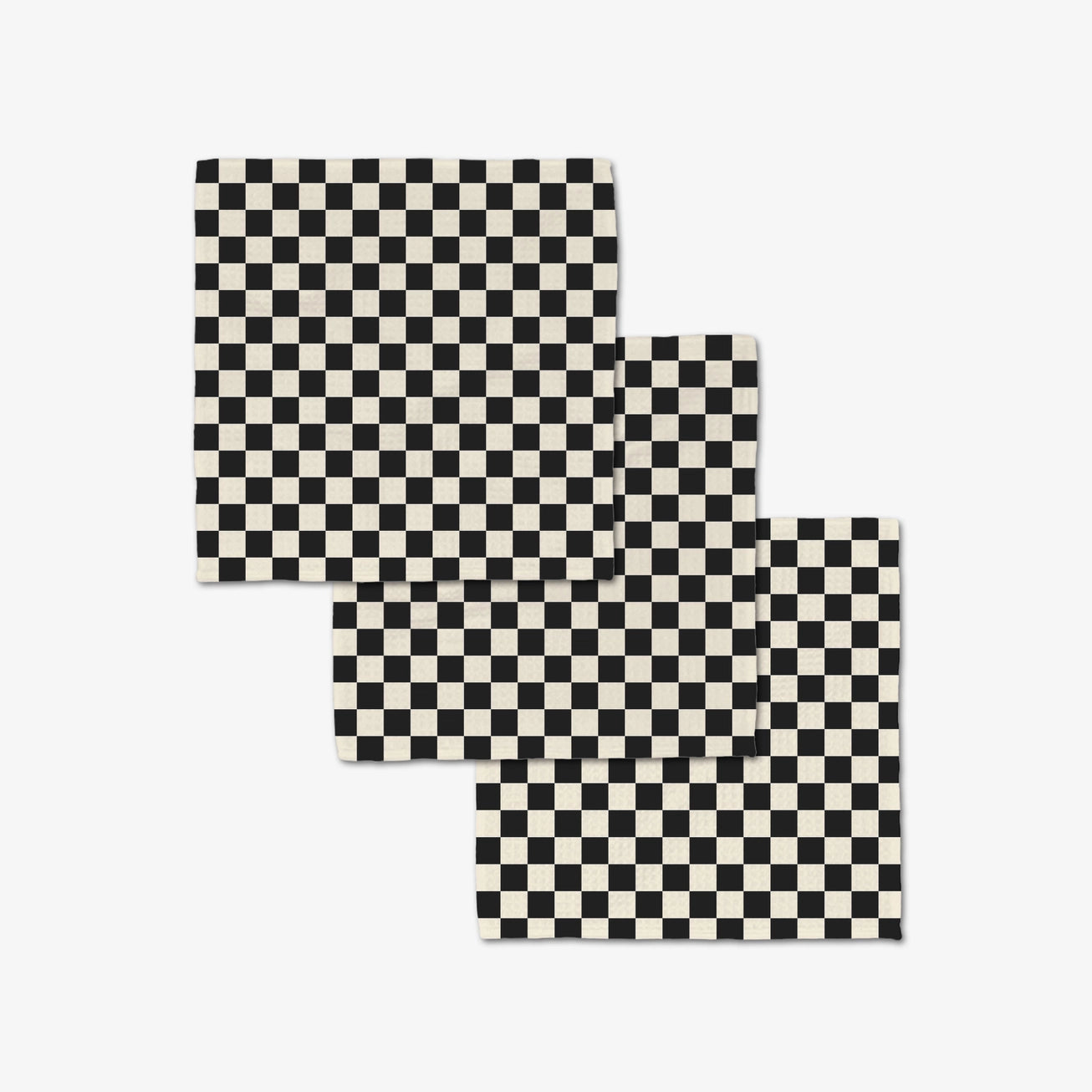 Black & White Checkered Washcloth Set | Geometry