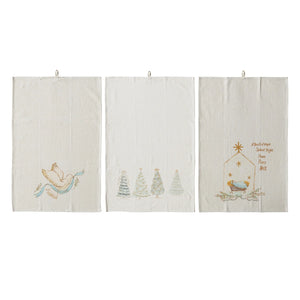Blue & Gold Printed Christmas Tea Towels | Collection