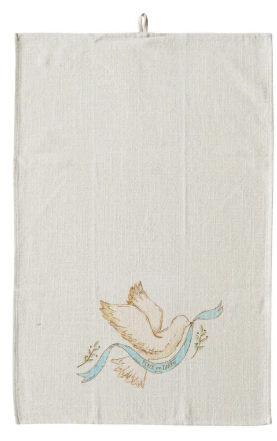 Blue & Gold Printed Christmas Tea Towels | Collection