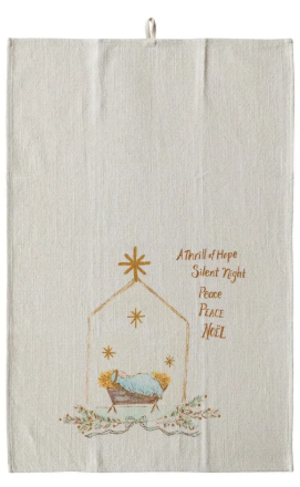 Blue & Gold Printed Christmas Tea Towels | Collection