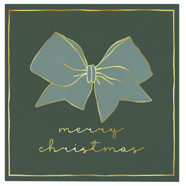 Merry Christmas Bow Paper Napkins