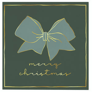 Merry Christmas Bow Paper Napkins