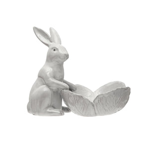 Grey ceramic Peter Rabbit with matching ceramic bowl. Easter Decor. Home Decor. Williams Sonoma