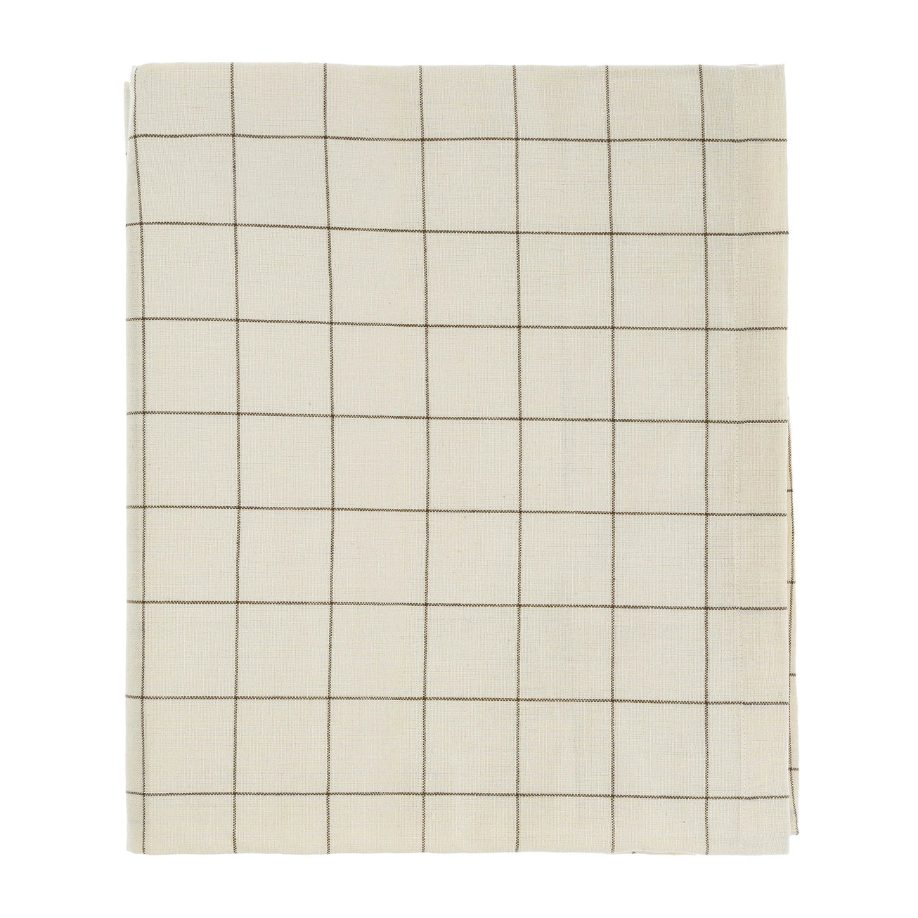 Checked Taupe Tablecloth