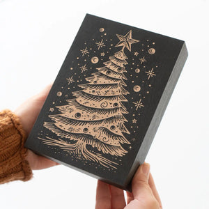 Christmas Tree Engraved Illustration