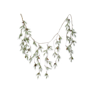 Faux Hanging Pine Needle and Pinecone Garland