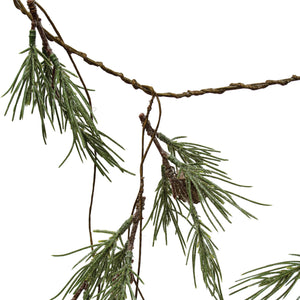 Faux Hanging Pine Needle and Pinecone Garland
