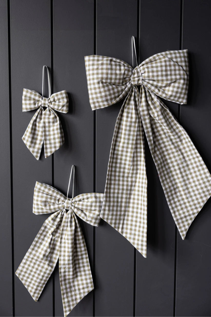 Holiday Green Gingham Bow